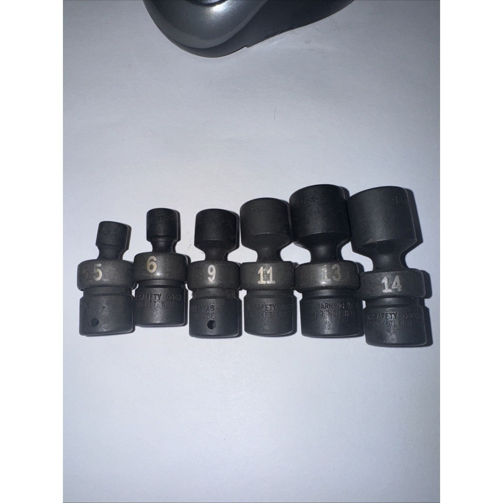 SK 6pcs  1/4" Dr 6pt 5.5,6,9,11,13,14Mm Swivel Impact Socket Set